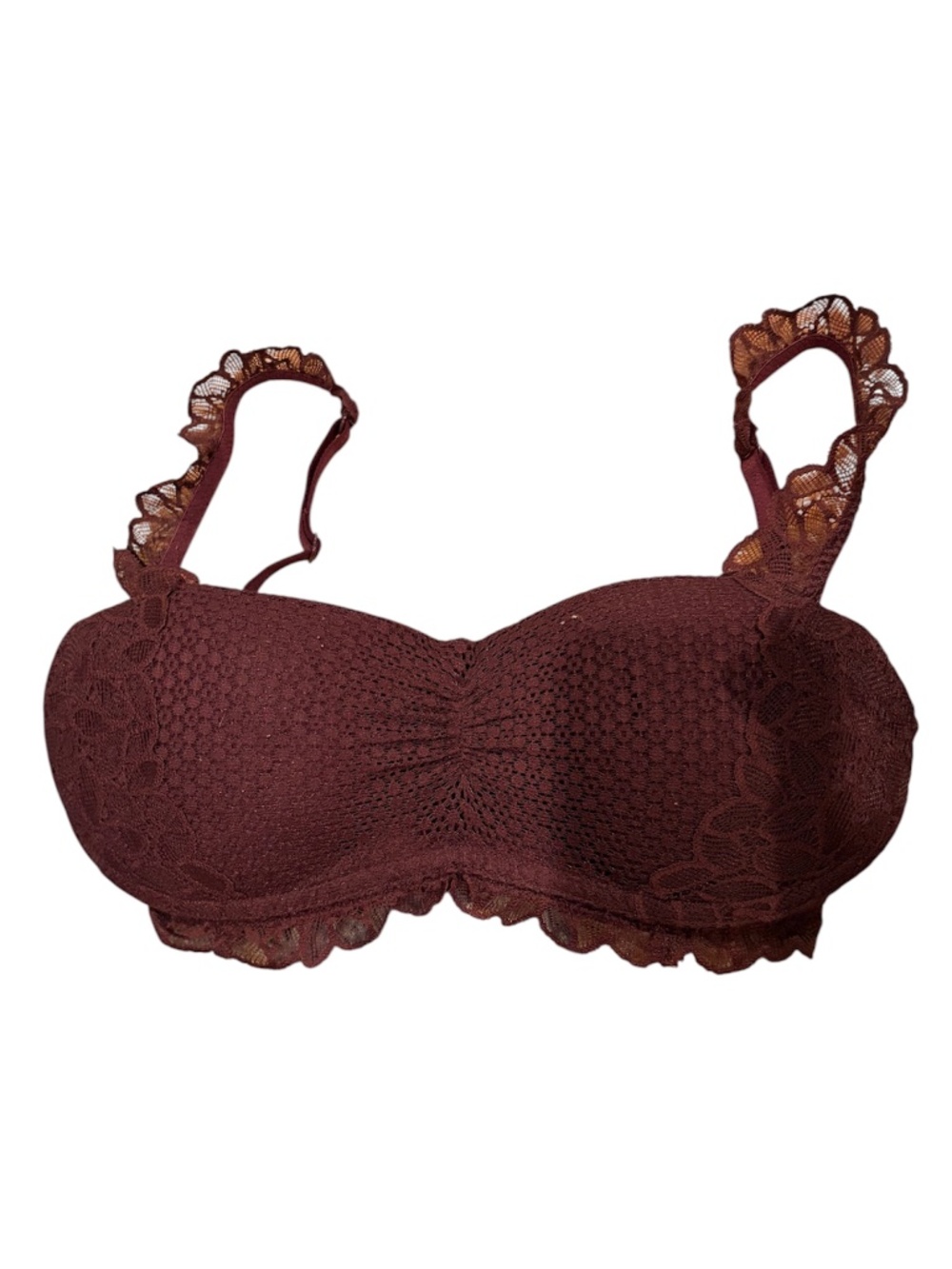 Aerie Burgundy Lace Balconette Bra | Size Small